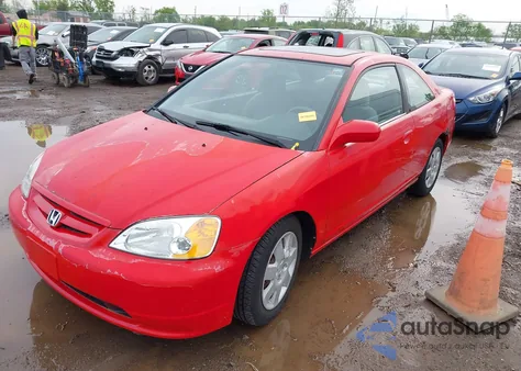 2002 Honda Civic Ex z USA, uszkodzony, nr VIN 1HGEM21932L101653
